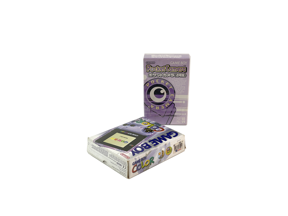 Nintendo Gameboy Color Atomic Purple CGB-001 CGB-EUR W/ Pocket Camera MGB-006 JPN