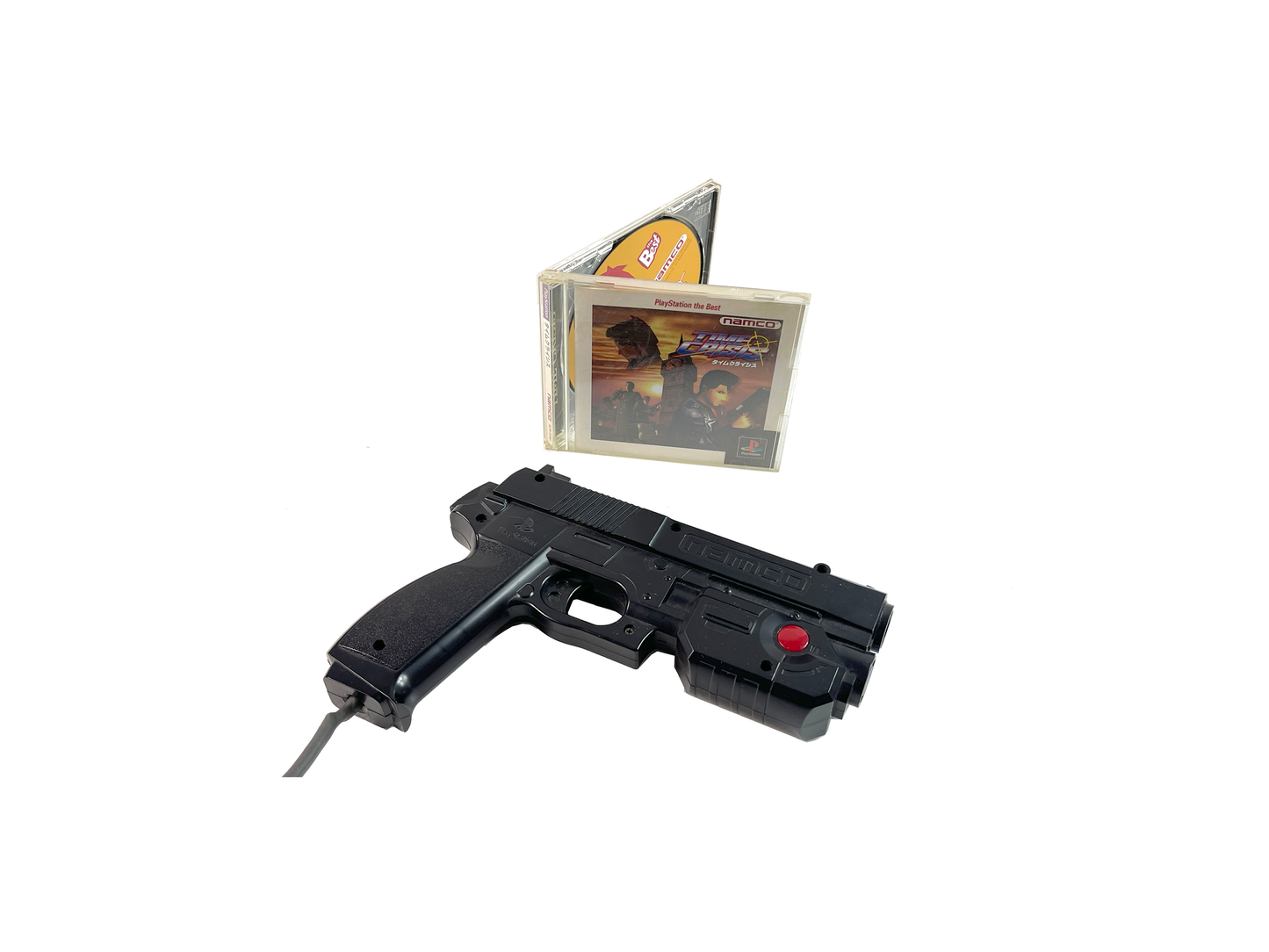 PS1 Namco GunCon NPC-103 W/ Time Crisis SLPS 91087 (JPN Ver)