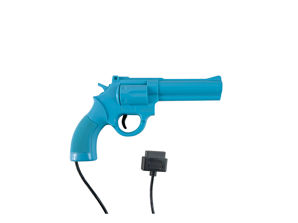 Konami The Justifier Blue Light Gun Sega Genesis TESTED Model JE 510 Konami The Justifier Blue Light Gun Sega Genesis TESTED Model JE 510