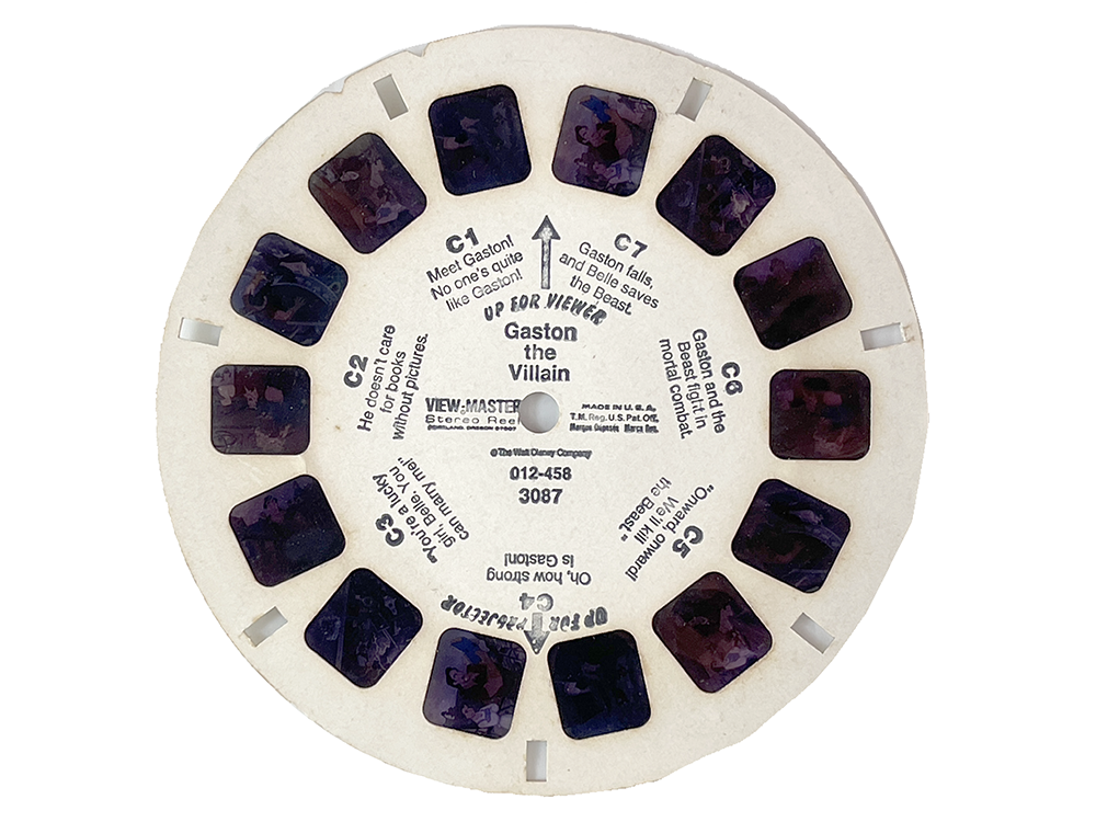 1980 TYCO VIEW MASTER 3D (Purple) w/ GASTON the Villain Reel