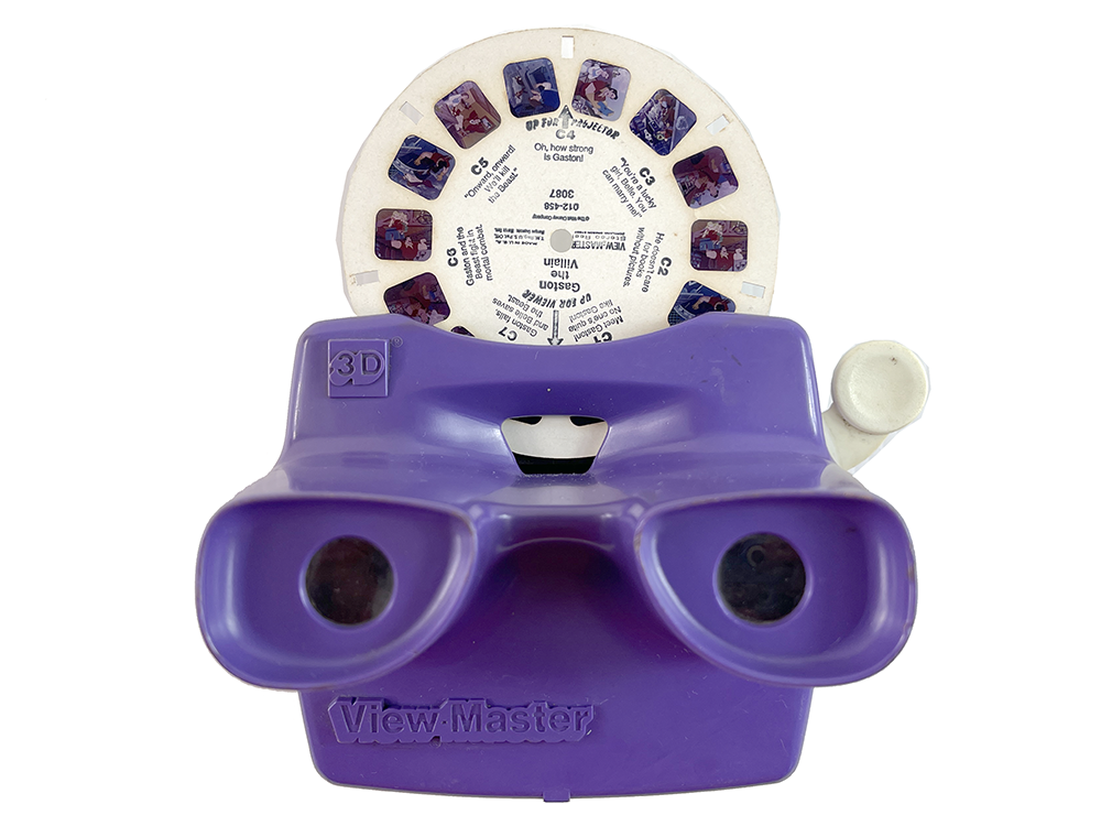 1980 TYCO VIEW MASTER 3D (Purple) w/ GASTON the Villain Reel