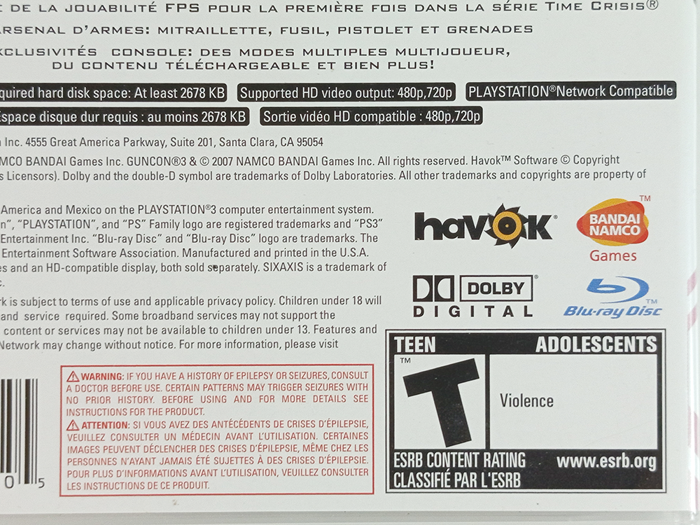 PS4 TIME CRISIS 4 W/ GUNCON 3 (US Ver)