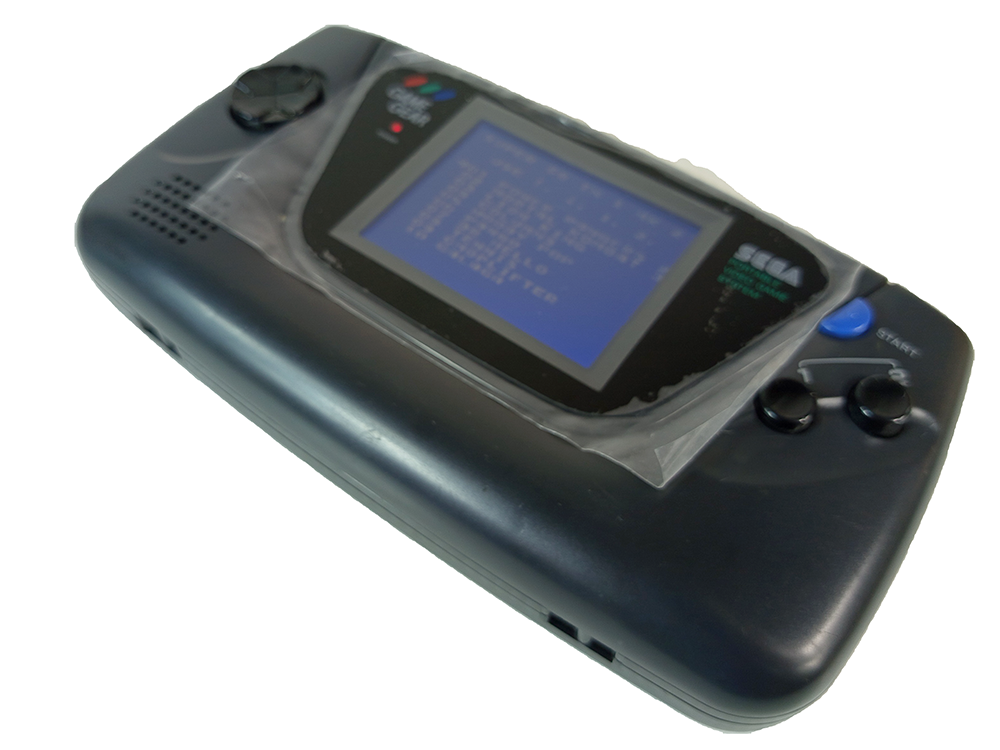 SEGA Game Gear System HGG-3210 W/ Super GG 60-1 game cart (Black, NEW LCD Mod)