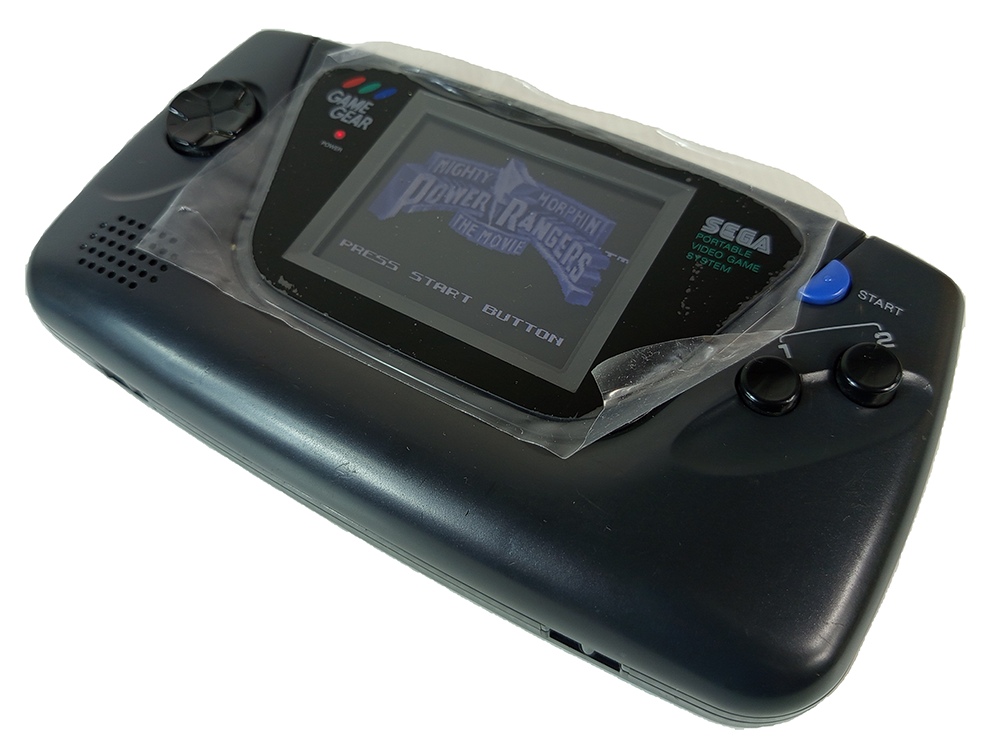 SEGA Game Gear System HGG-3210 W/ Super GG 60-1 game cart (Black, NEW LCD Mod)