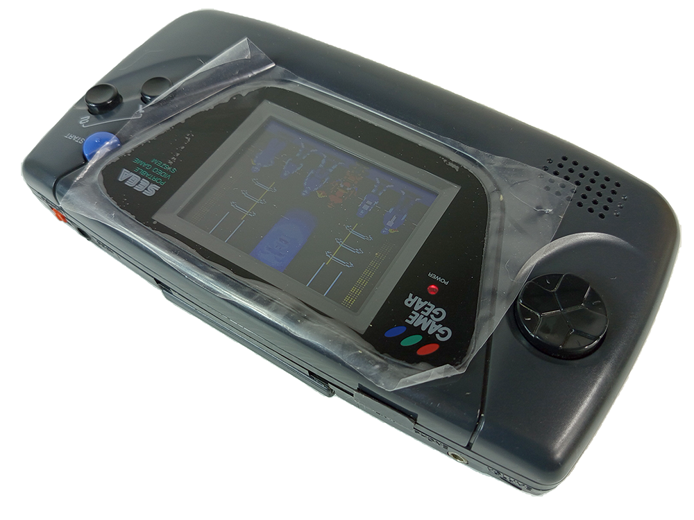 SEGA Game Gear System HGG-3210 W/ Super GG 60-1 game cart (Black, NEW LCD Mod)