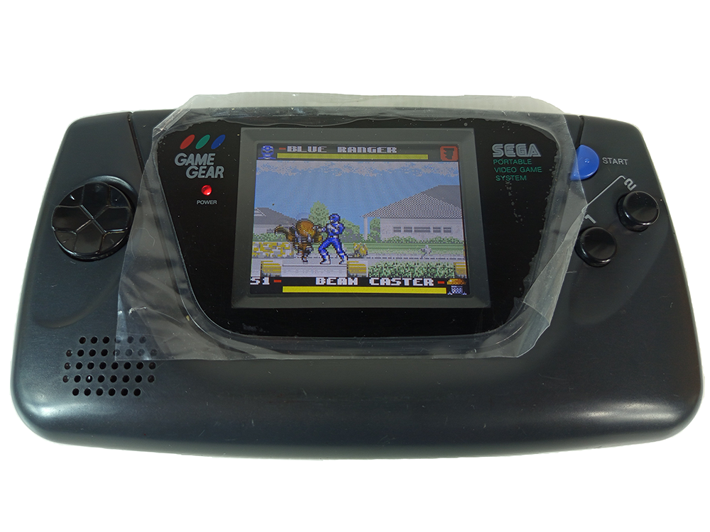 SEGA Game Gear System HGG-3210 W/ Super GG 60-1 game cart (Black, NEW LCD Mod)