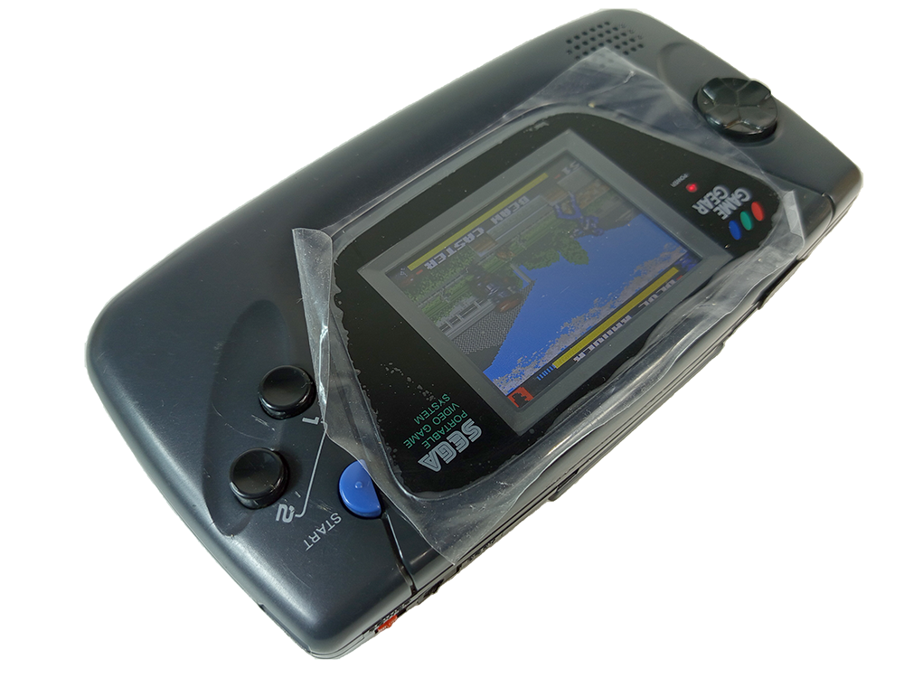 SEGA Game Gear System HGG-3210 W/ Super GG 60-1 game cart (Black, NEW LCD Mod)