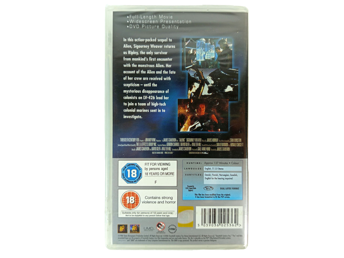 PSP UMD VIDEO ALIENS (REGION 2, UK VER)