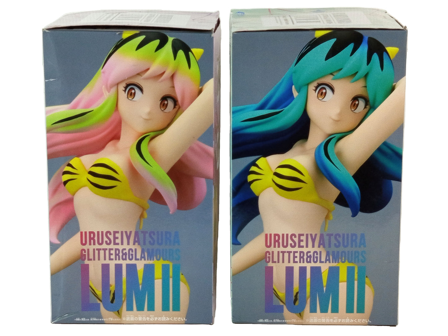 Lots of Urusei Yatsura Glitter&Glamours Lum Ⅱ Figure X 2 Green & Pink