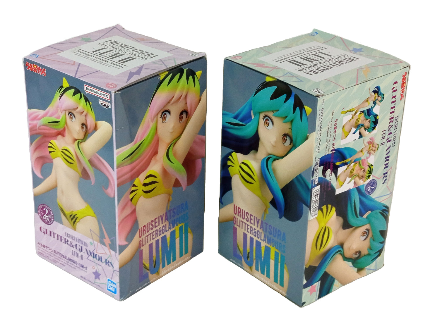 Lots of Urusei Yatsura Glitter&Glamours Lum Ⅱ Figure X 2 Green & Pink