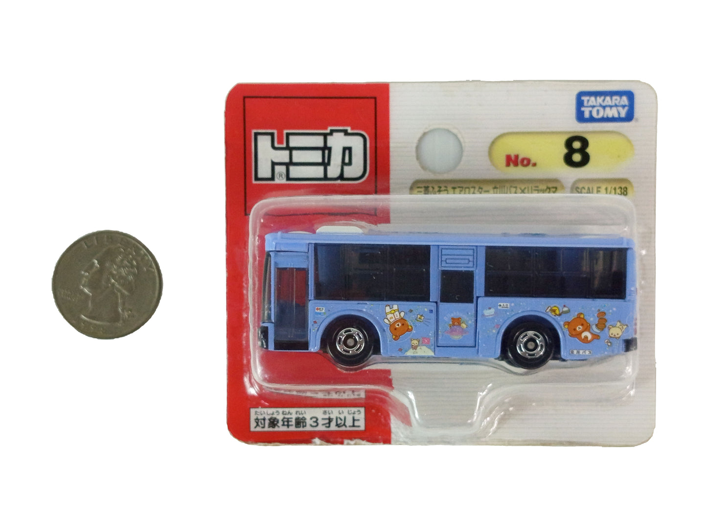 (NEW) Tomica 1/138 Mitsubishi Fuso Aerostar Tachikawa Bus x Rilakkuma No.8