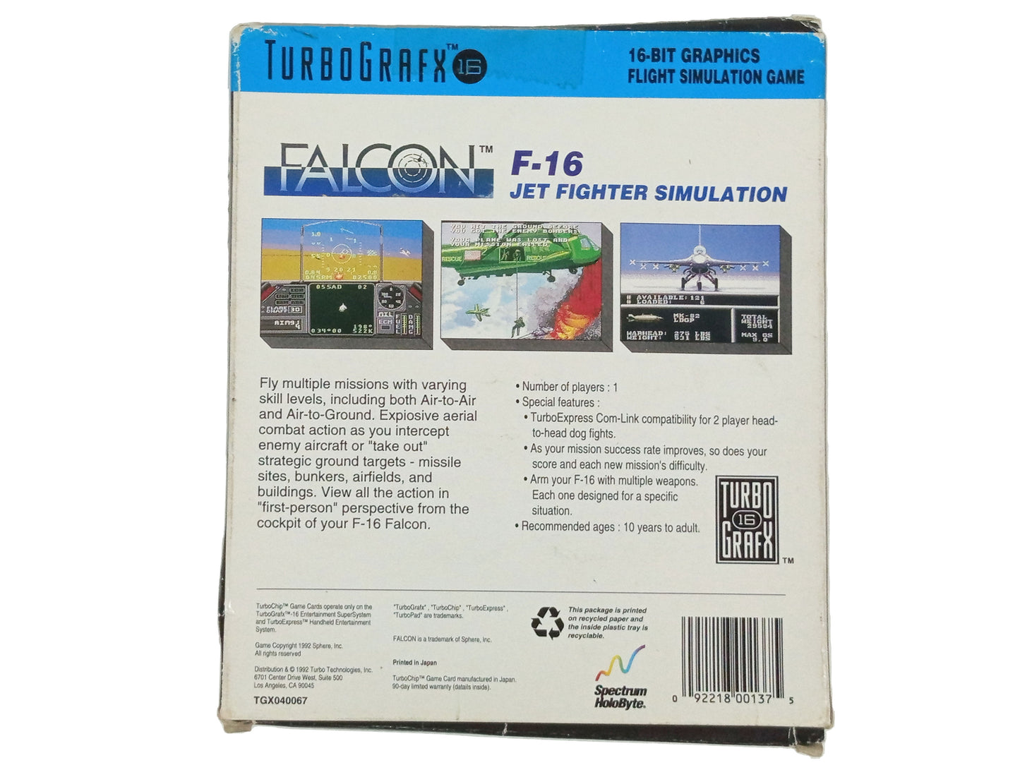 (NOT TESTED) NEC TurboGrafx 16 Falcon (US Ver)