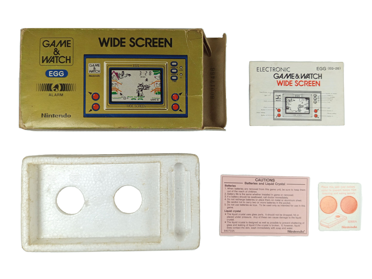 G&W Nintendo Game & Watch EGG Box (EG-26) EMPTY BOX+Tray+Manual+paperwork