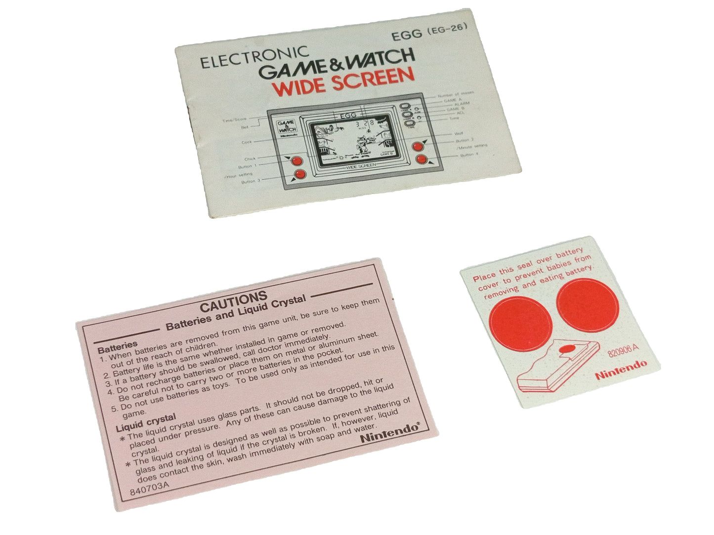G&W Nintendo Game & Watch EGG Box (EG-26) EMPTY BOX+Tray+Manual+paperwork