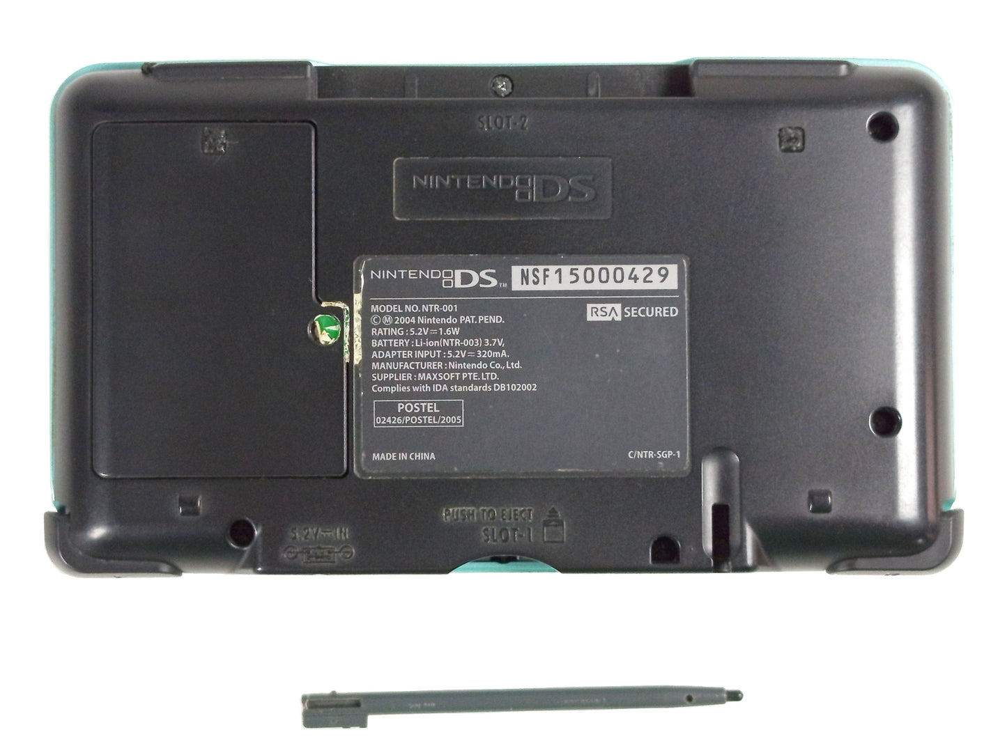 Nintendo NDS Original Turquoise NTR-SGP-1 (NSF15000429 Singapore Ver)