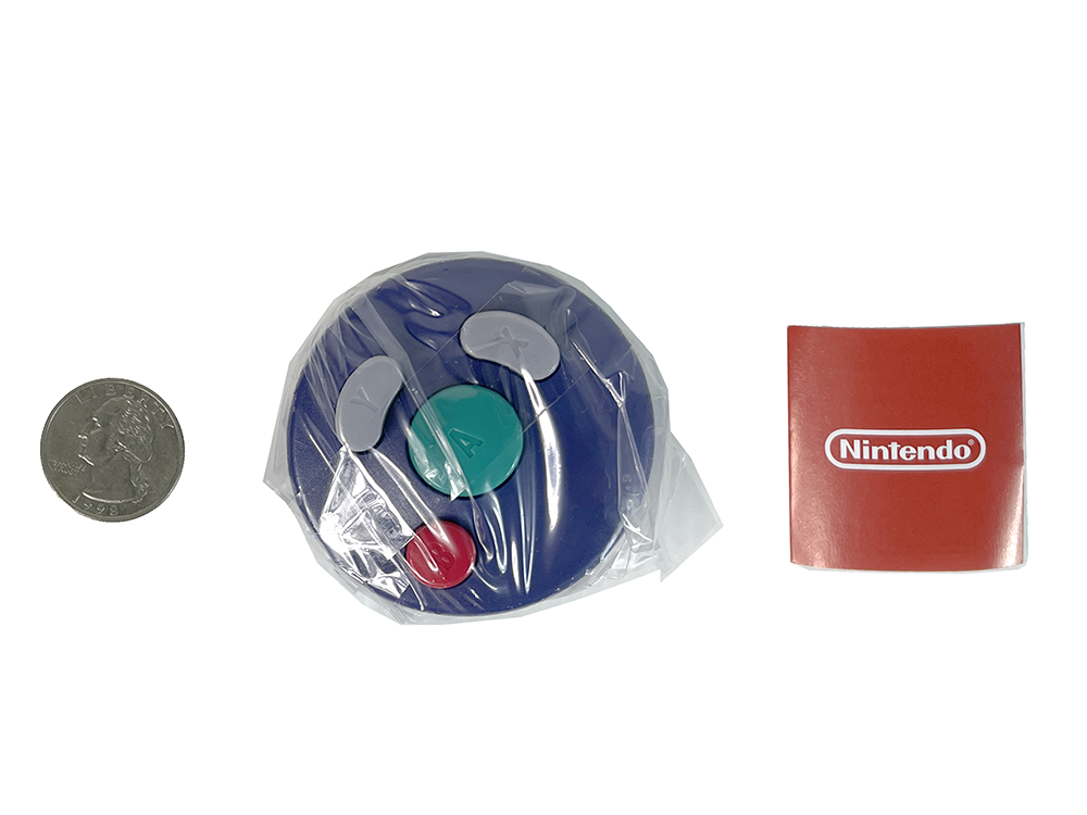 (NEW) Nintendo World Gacha Gashapon GAMECUBE "Action" Button Keychain