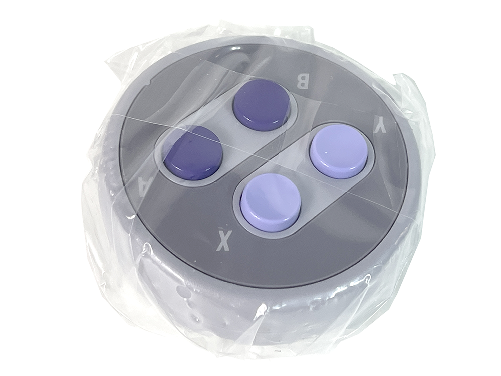 (NEW) Nintendo World Gacha Gashapon SNES Controller "Action" Button Keychain