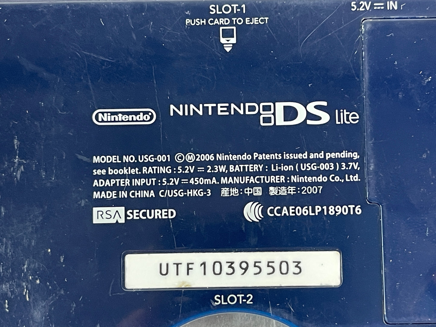 (For Parts) Nintendo NDS LITE USG-001 (5503, USG HKG 3)