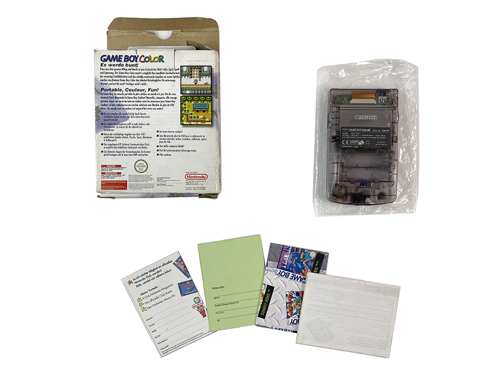 Nintendo Gameboy Color Atomic Purple CGB-001 CGB-EUR W/ Pocket Camera MGB-006 JPN