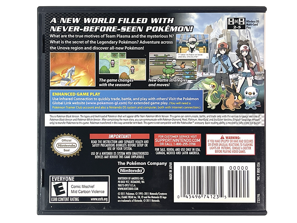 NDS POKEMON Black Version (Completed, Authentic US Ver)