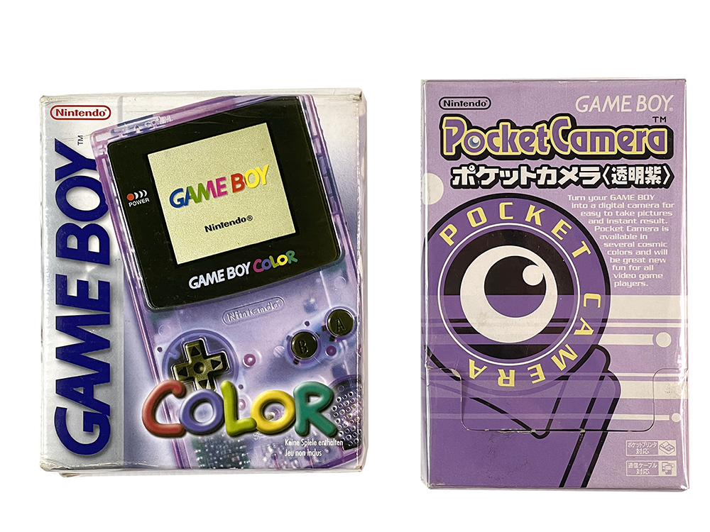 Nintendo Gameboy Color Atomic Purple CGB-001 CGB-EUR W/ Pocket Camera MGB-006 JPN