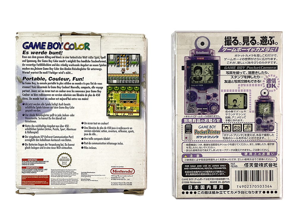 Nintendo Gameboy Color Atomic Purple CGB-001 CGB-EUR W/ Pocket Camera MGB-006 JPN