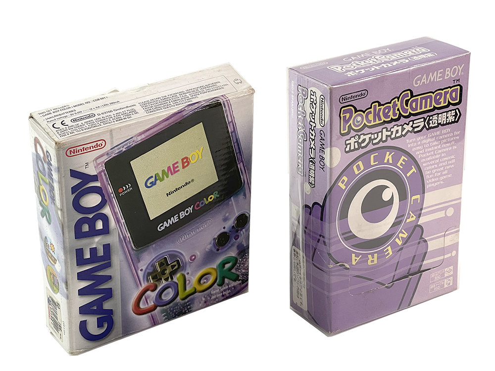 Nintendo Gameboy Color Atomic Purple CGB-001 CGB-EUR W/ Pocket Camera MGB-006 JPN