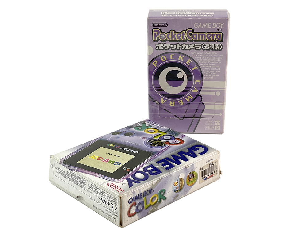 Nintendo Gameboy Color Atomic Purple CGB-001 CGB-EUR W/ Pocket Camera MGB-006 JPN