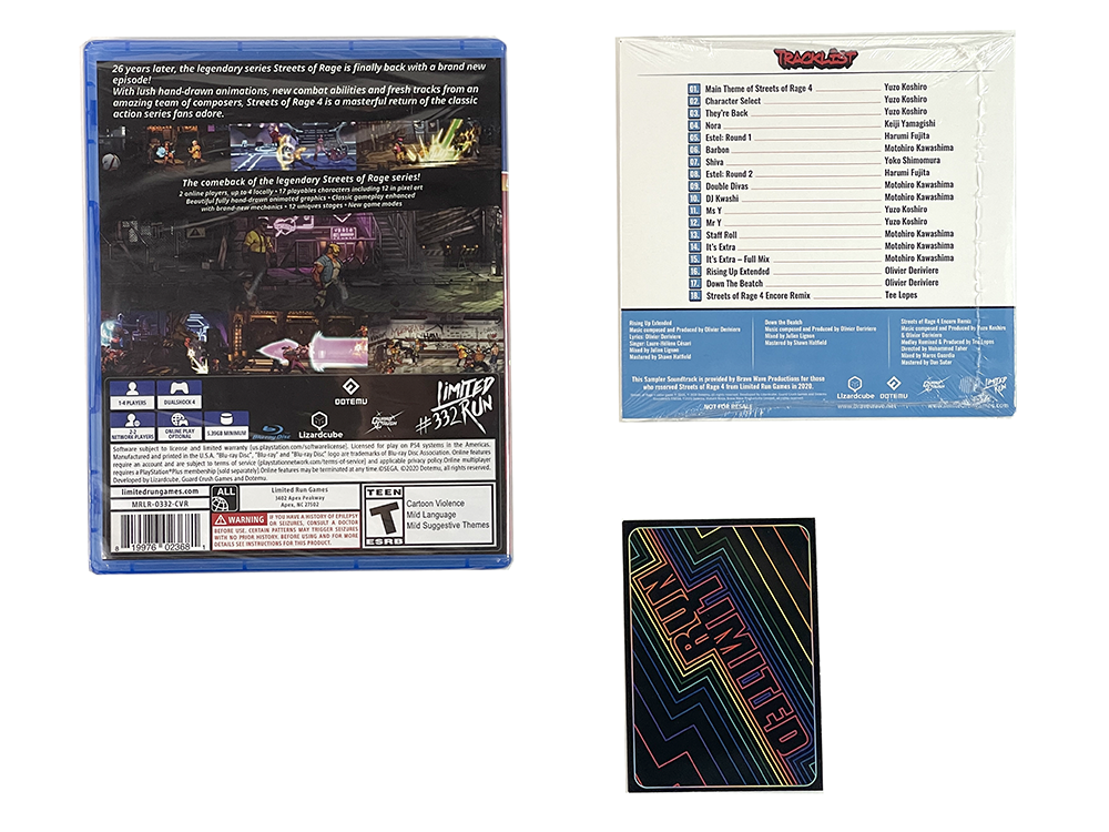 (NEW) PS4 Streets of Rage 4 (#332 Limited Run, US VER)