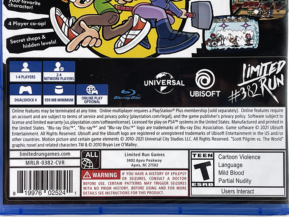 (NEW) PS4 Scott Pilgrim vs. the World: The Game (#382 Limited Run, US VER)