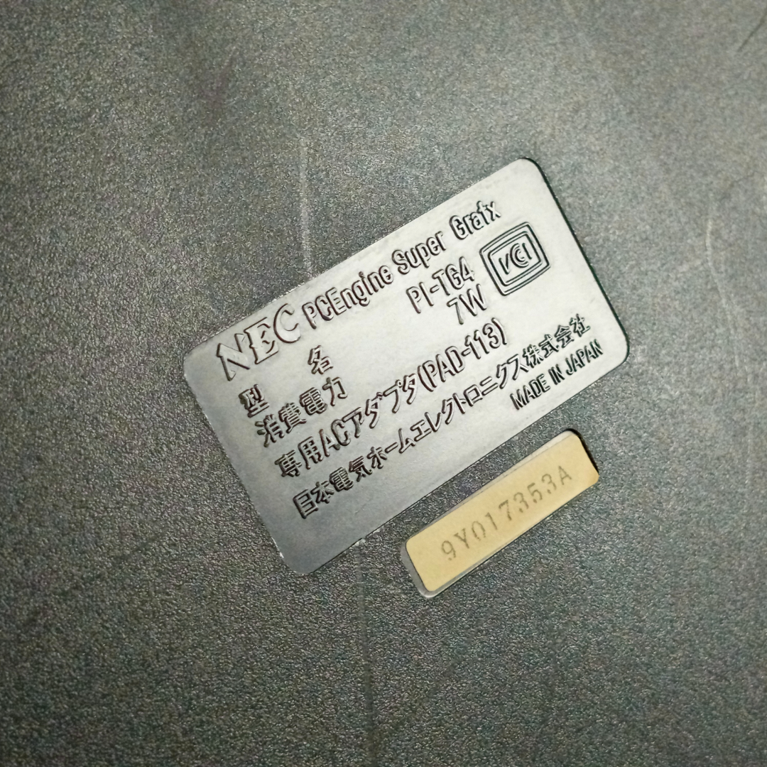 1989 NEC PC Engine SUPERGRAFX System PI-TG4 9Y017353A (JPN VER, SYSTEM ONLY)