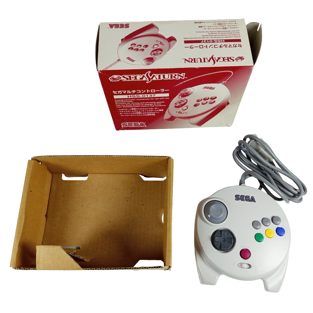 Sega SATURN Analog Controller White (HSS-0137) w/ BOX