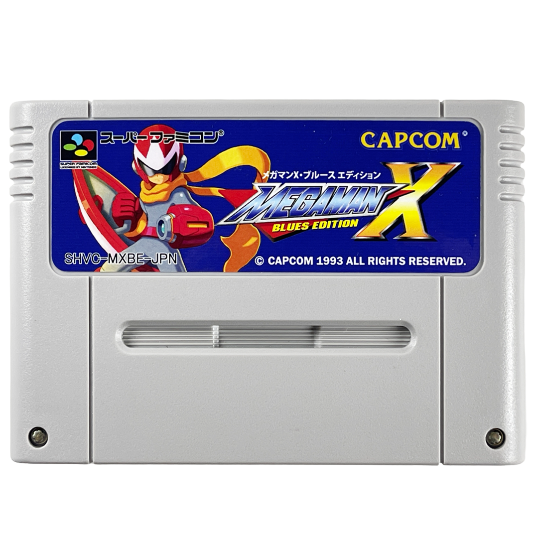 SFC Megaman X Blues Edition (Physics Home-brew, Loose Cartridge)
