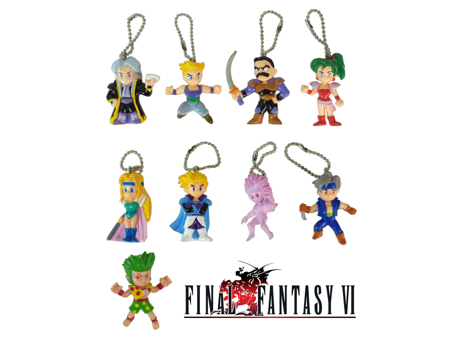 Lots of Bandai 1994 Final Fantasy 6/ III Keychain X 9