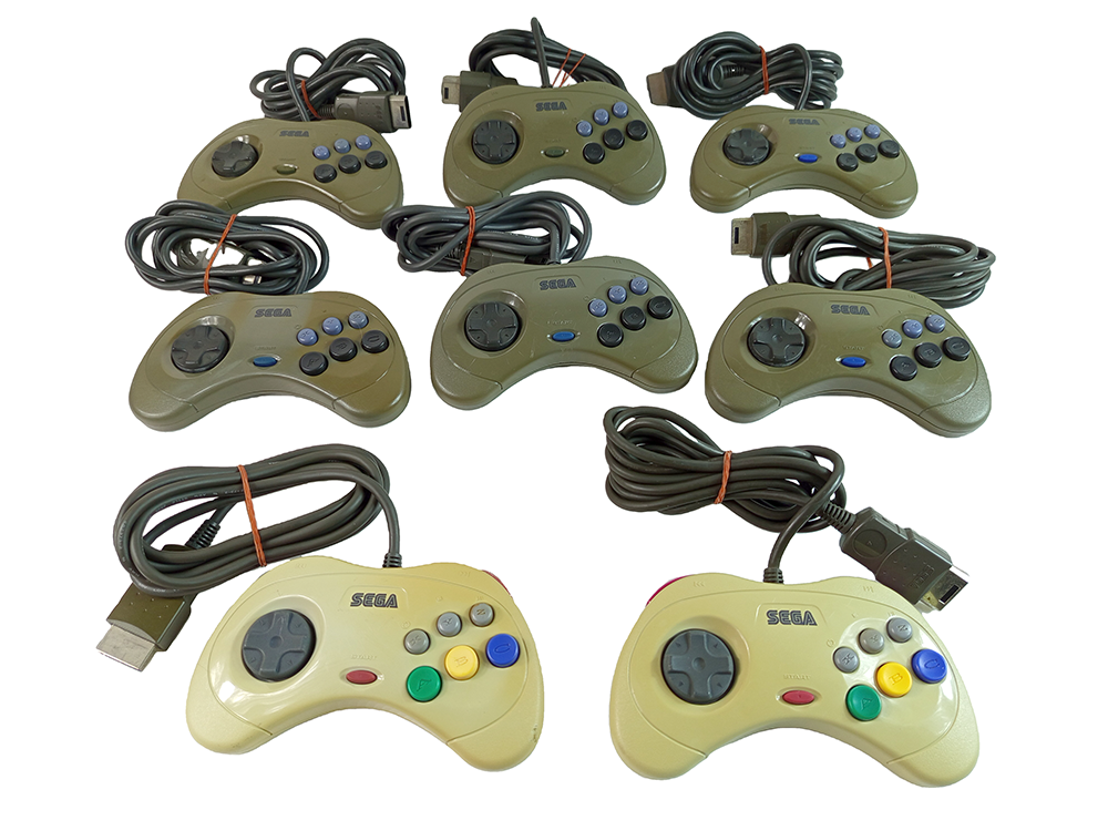 LOTS of 8 Sega Saturn Controllers GRAY/ WHITE (HSS-0101)