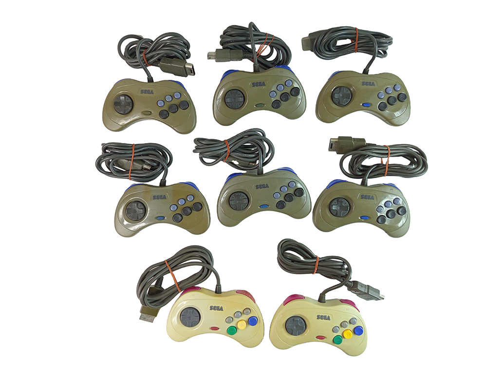 LOTS of 8 Sega Saturn Controllers GRAY/ WHITE (HSS-0101)