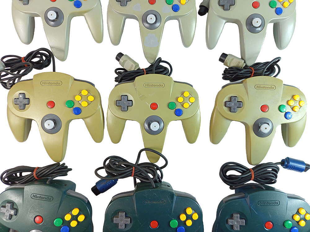 LOTS of 9 Nintendo N64 Controller NUS-005 (GRAY)