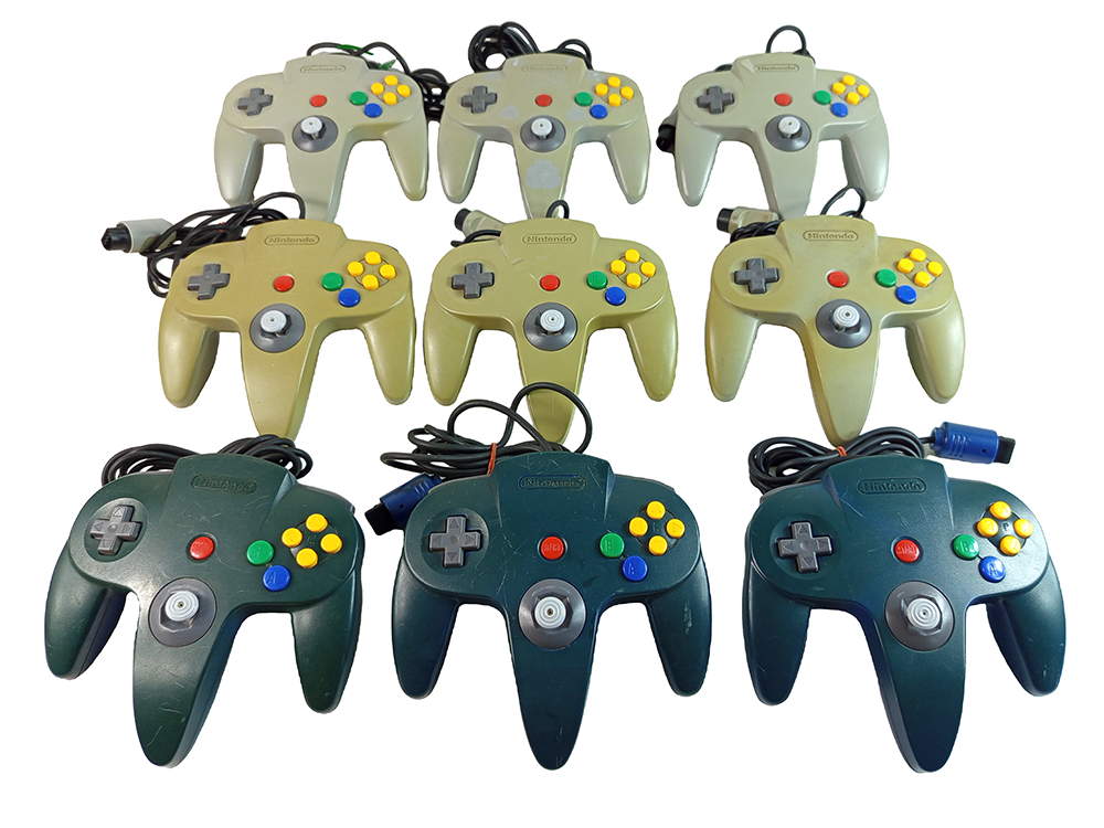 LOTS of 9 Nintendo N64 Controller NUS-005 (GRAY)