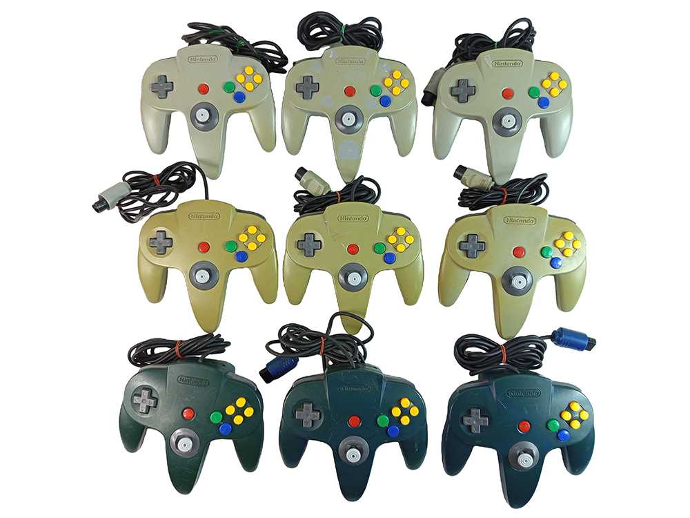 LOTS of 9 Nintendo N64 Controller NUS-005 (GRAY)