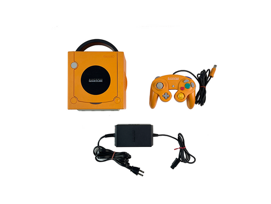 Nintendo GameCube ORANGE DOL-001 Console W/ AC Adapter & Controller (JPN Ver)