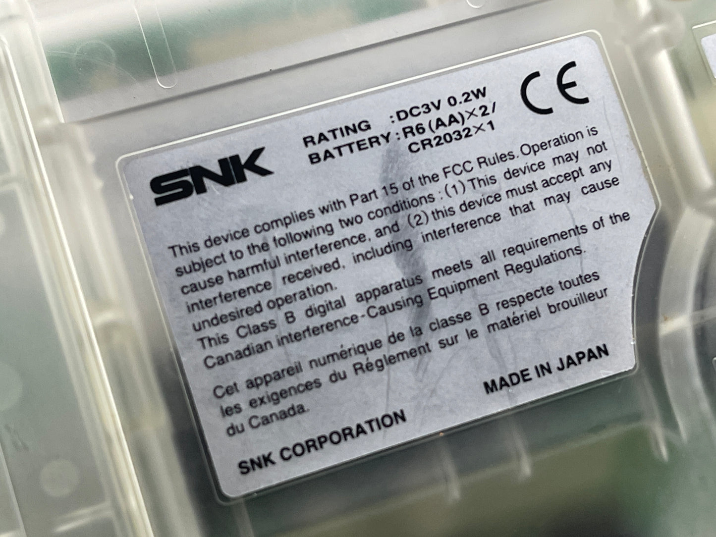 1999 SNK Neo Geo Pocket Color Handheld System (Clear)