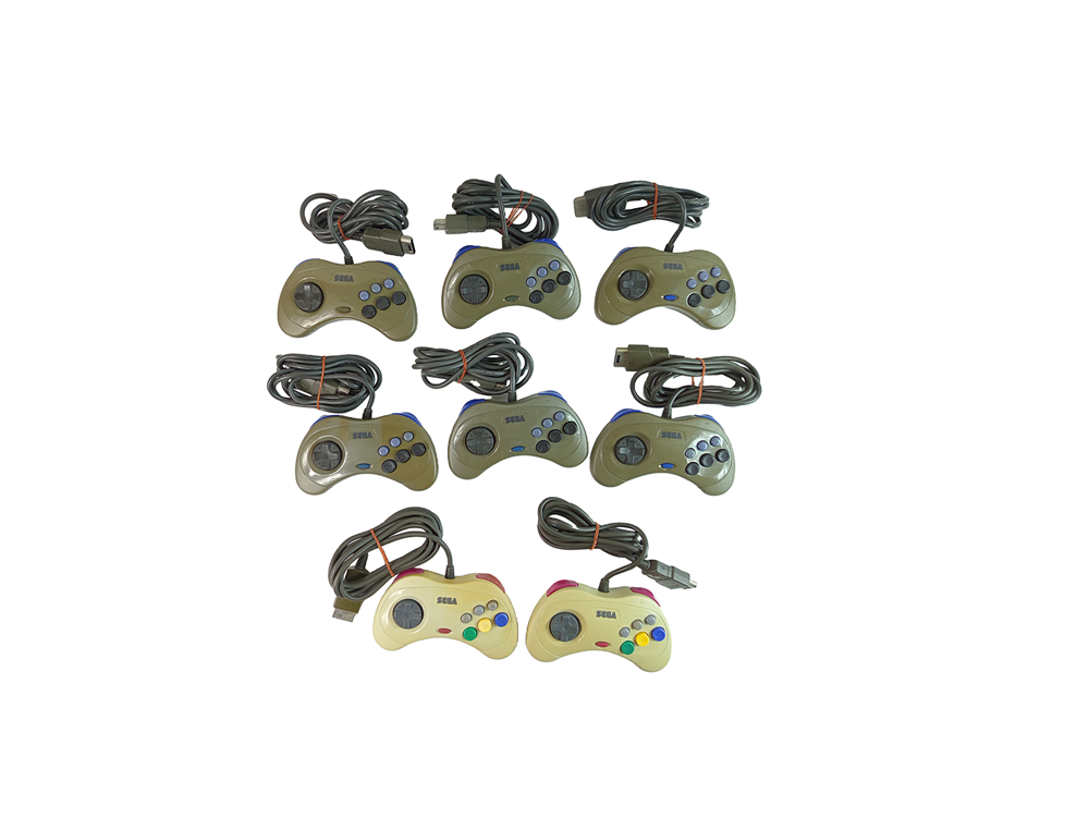 LOTS of 8 Sega Saturn Controllers GRAY/ WHITE (HSS-0101)