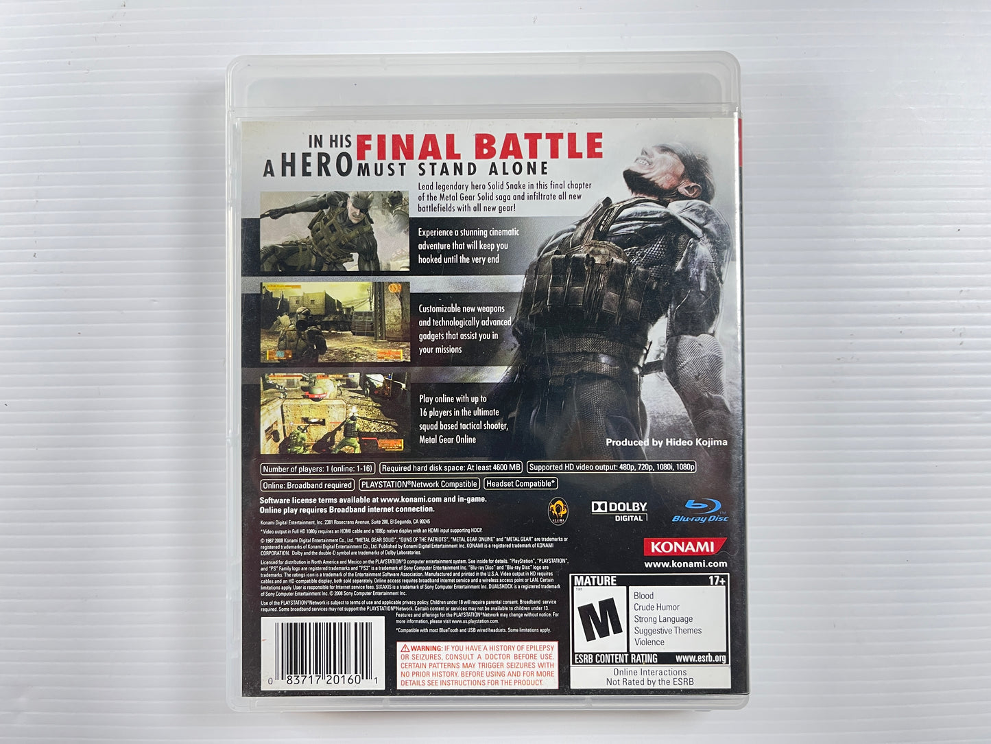 PS3 Metal Gear Solid 4: Guns of the Patriots (US Ver)