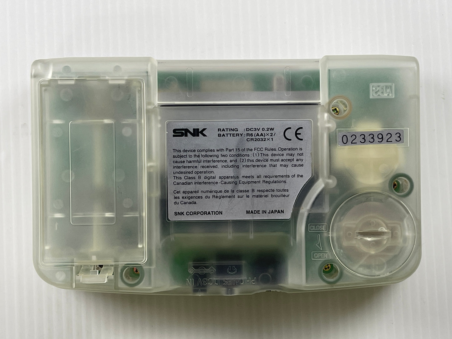 1999 SNK Neo Geo Pocket Color Handheld System (Clear)