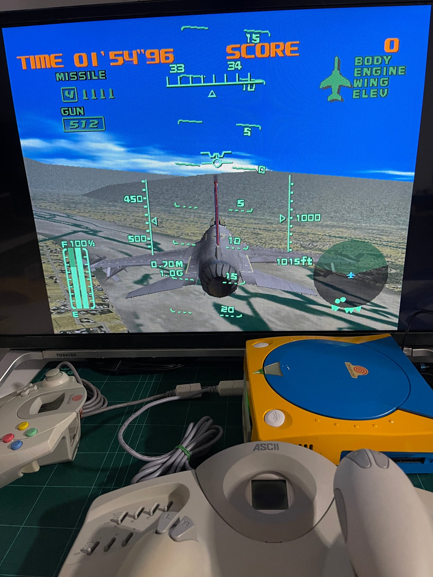 Sega DC ASCII Mission Stick ASC-1305MS (flight simulator controller, JPN Ver)