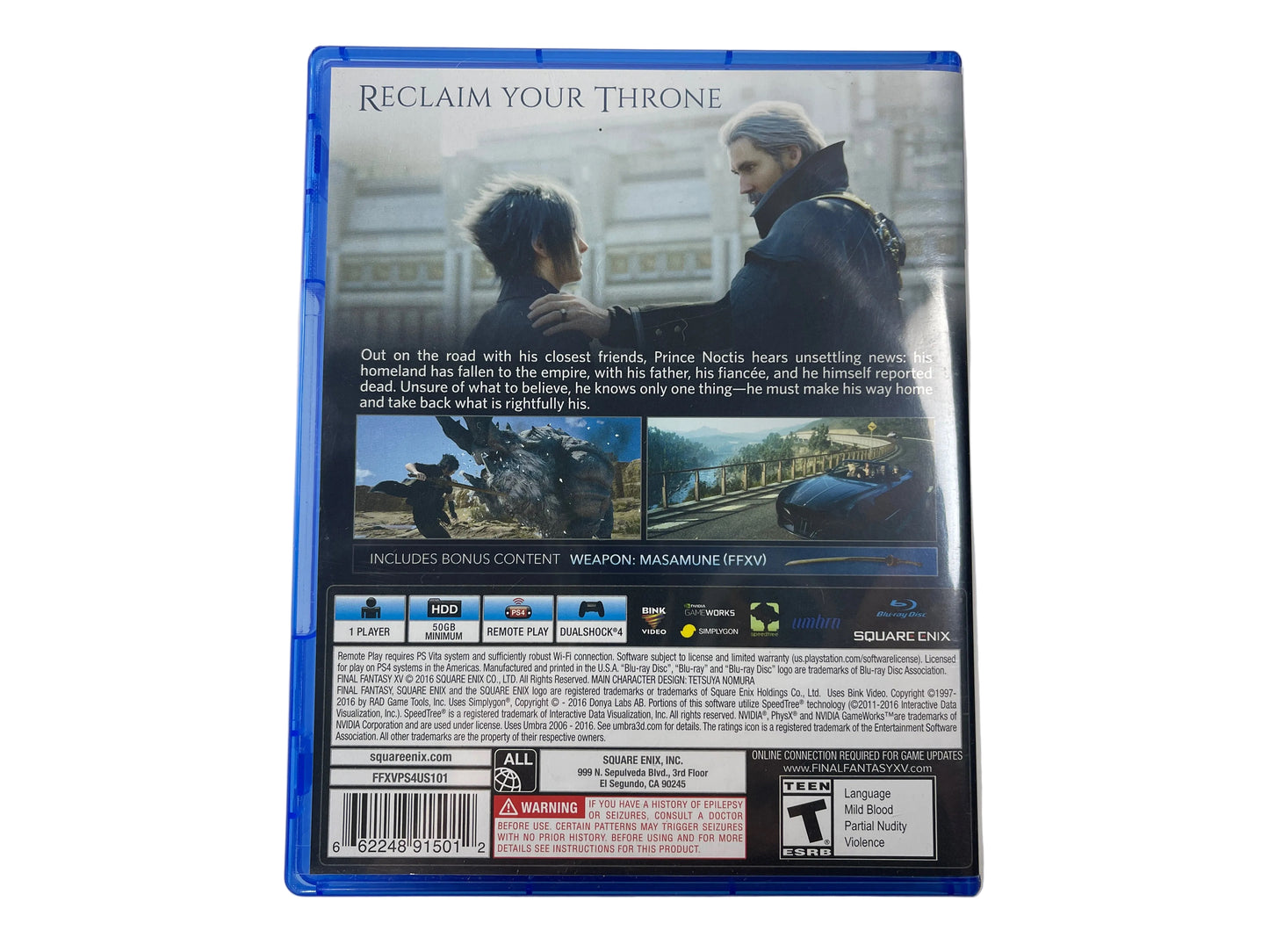 PS4 Final Fantasy XV (US version)