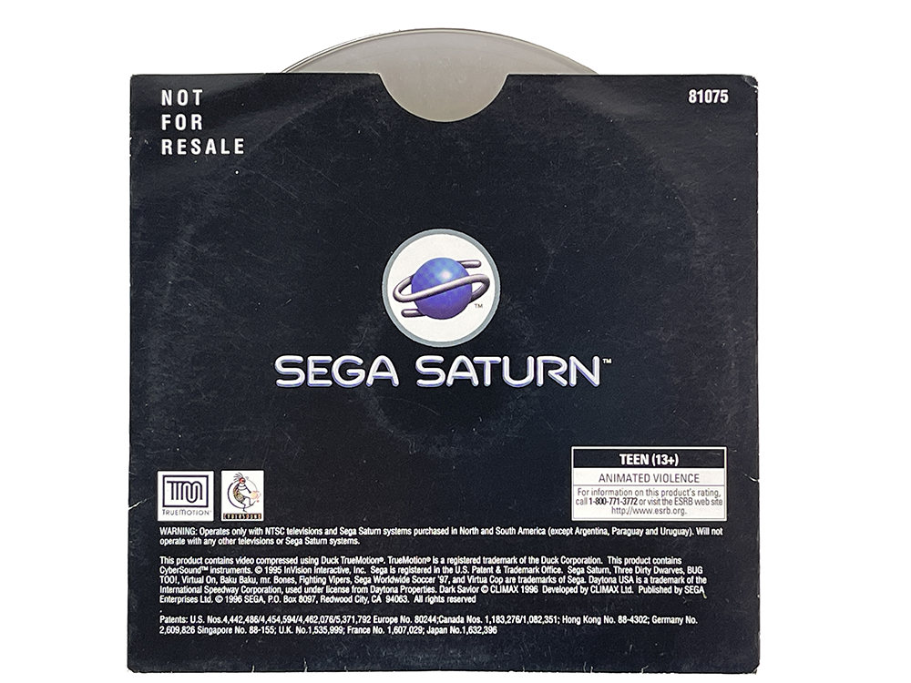 SAT SEGA SCREMS Volume 1 Demo Disk (US Ver)