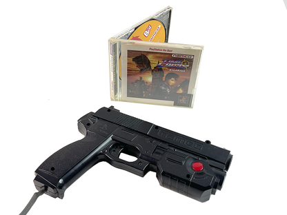 PS1 Namco GunCon NPC-103 W/ Time Crisis SLPS 91087 (JPN Ver)