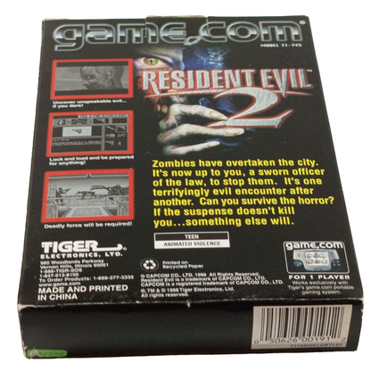 Tiger Electronics Game.com RESIDENT EVIL 2 (Completed, US Ver)