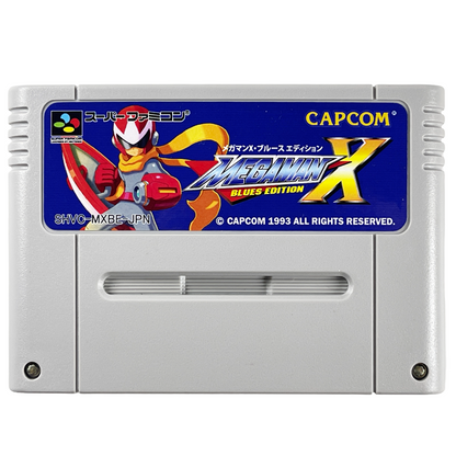 SFC Megaman X Blues Edition (Physics Home-brew, Loose Cartridge)